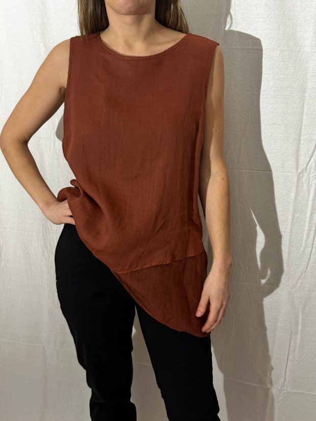 Smanicato maglia donna LA FABBRICA DEL LINO